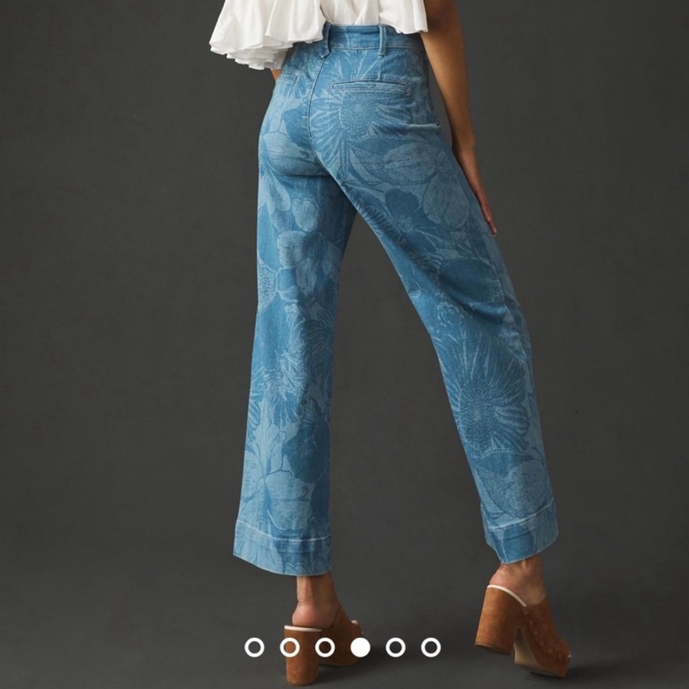 NWT Anthropologie Pilcro The Skipper High Rise Wide Leg Cropped Floral  Size 33T - Picture 12 of 13